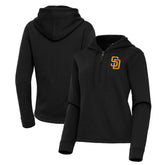 San Diego Padres Antigua Women's Contemporary Quarter-Zip Hoodie - Black Hoodies
