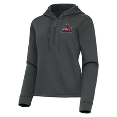 St. Louis Cardinals Antigua Women's Contemporary Quarter-Zip Hoodie - Pewter Hoodies