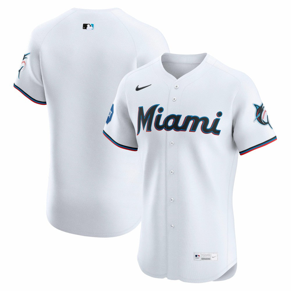 MLB Miami Marlins Nike Home Elite Jersey - White