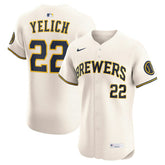MLB Christian Yelich Milwaukee Brewers Nike Home Elite Player Jersey - Cream
