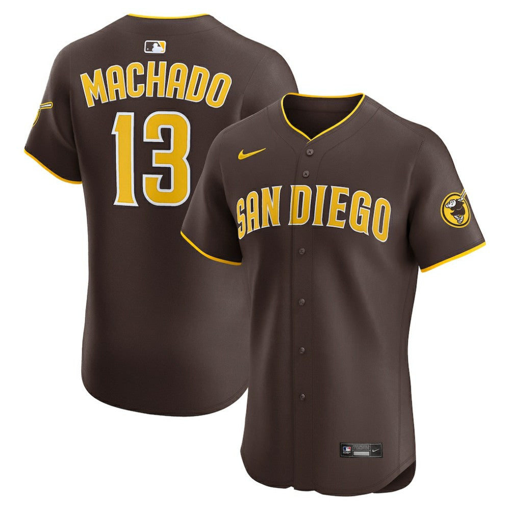 MLB Manny Machado San Diego Padres Nike Road Elite Jersey - Brown
