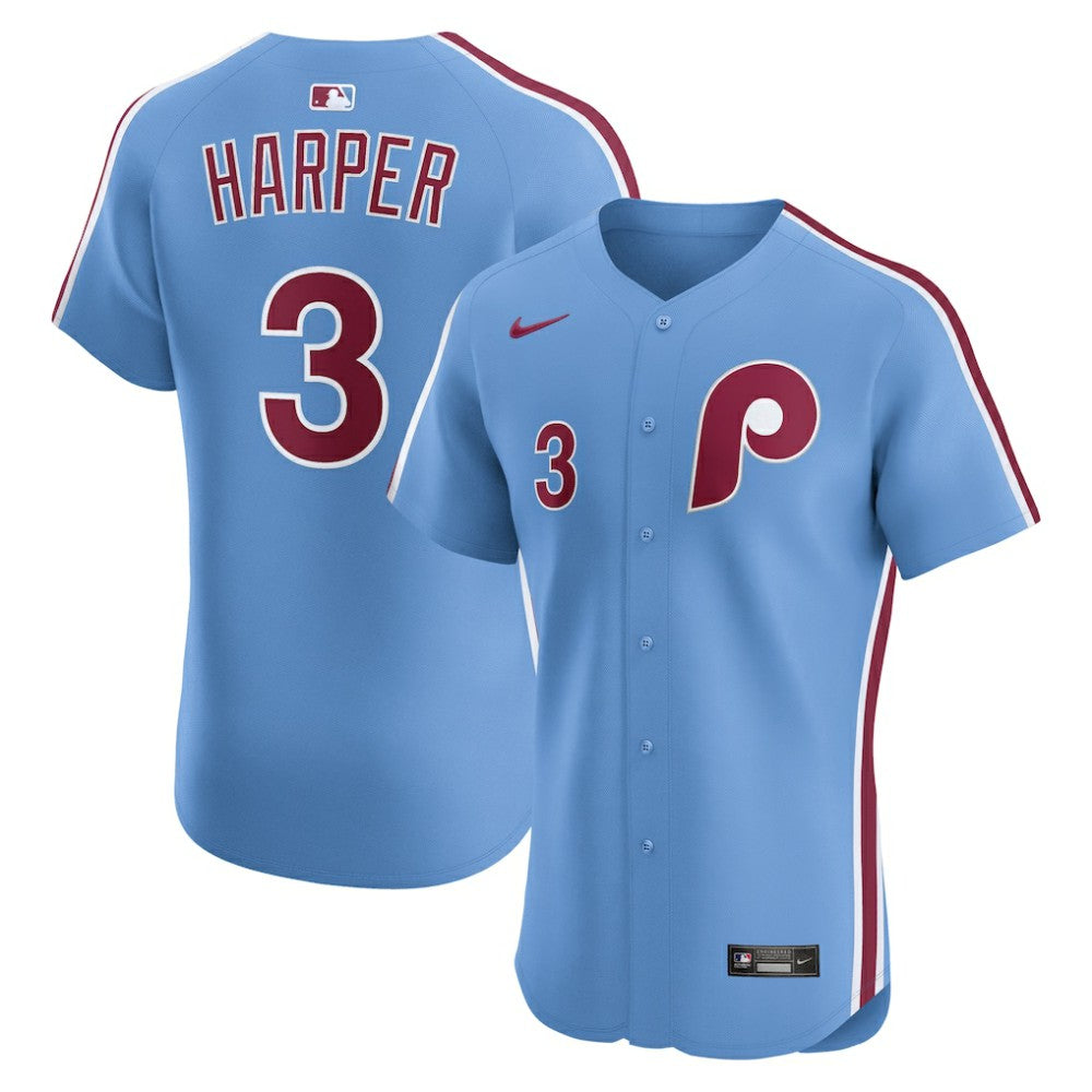 MLB Bryce Harper Philadelphia Phillies Nike Alternate Elite Jersey - Light Blue