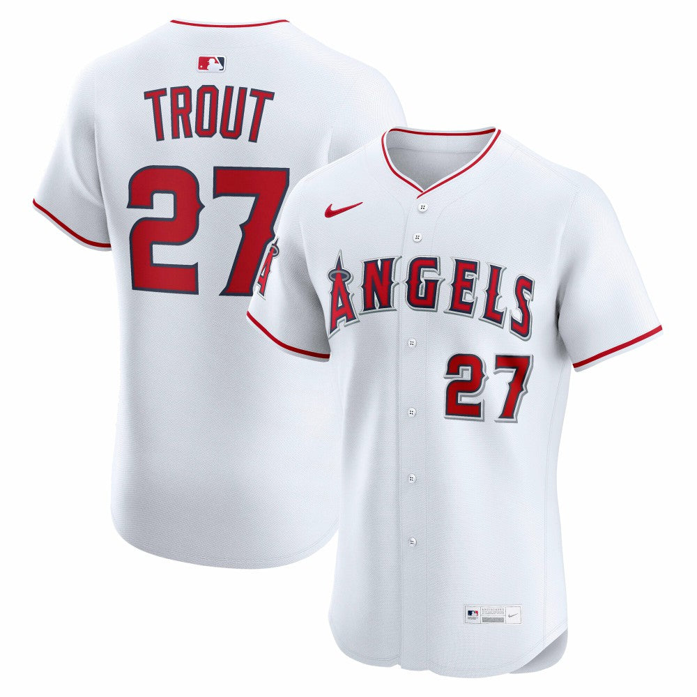 MLB Mike Trout Los Angeles Angels Nike Home ElitePlayer Jersey - White