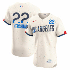 MLB Clayton Kershaw Los Angeles Dodgers Nike City Connect Elite Jersey - Cream