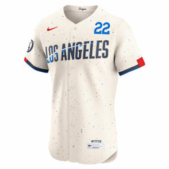 MLB Clayton Kershaw Los Angeles Dodgers Nike City Connect Elite Jersey - Cream