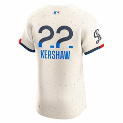 MLB Clayton Kershaw Los Angeles Dodgers Nike City Connect Elite Jersey - Cream