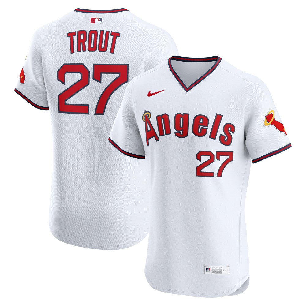 MLB Mike Trout Los Angeles Angels Nike Alternate 2 Elite Jersey - White