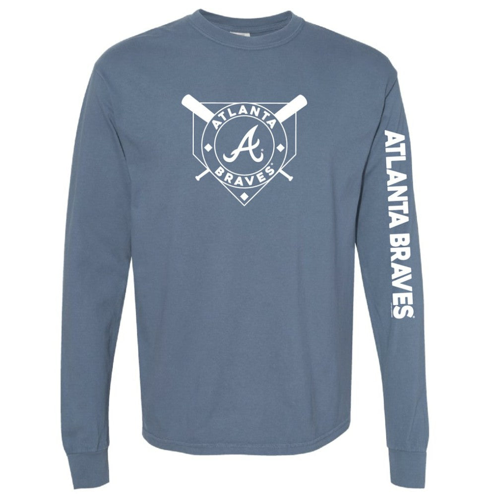 Atlanta Braves Soft as a Grape Women's Pigment Dye Long Sleeve T-Shirt - Navy T-shirts