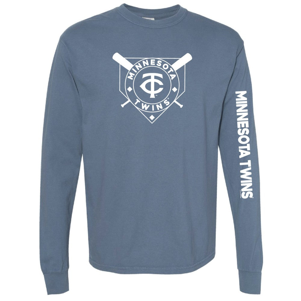 Minnesota Twins Soft as a Grape Women's Pigment Dye Long Sleeve T-Shirt - Navy T-shirts