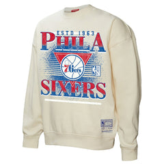 Philadelphia 76ers Women's Oversprayed Pullover Sweatshirt Cream