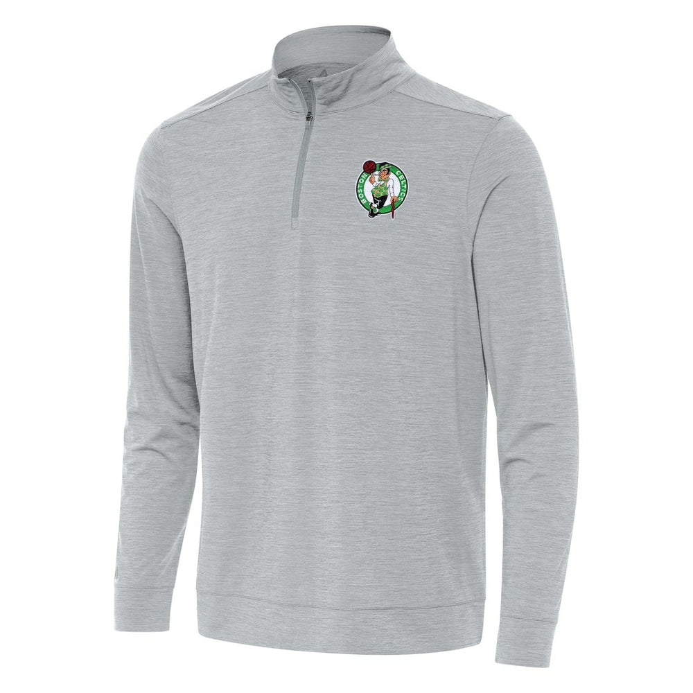 Boston Celtics Antigua Bright Quarter-Zip Top Heather Gray