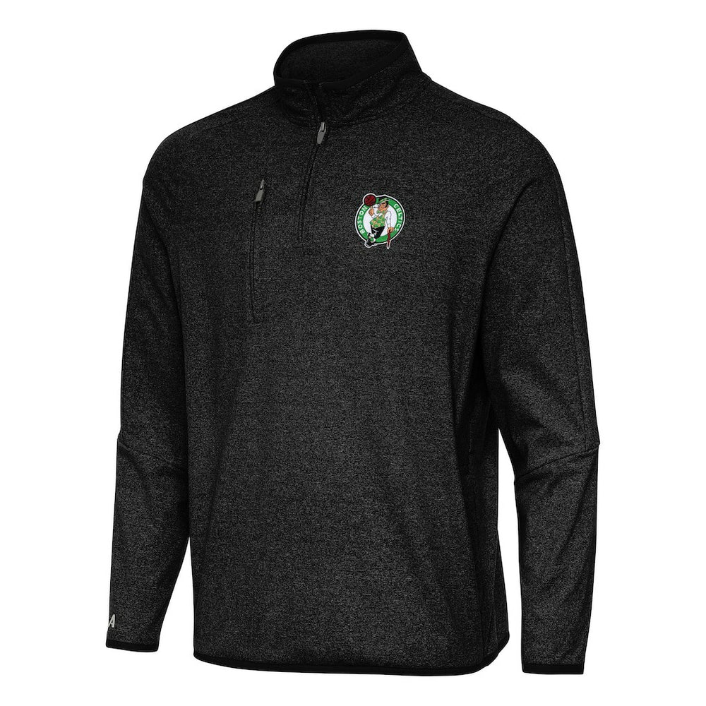 Boston Celtics Antigua Certain Quarter-Zip Tri-Blend Sweatshirt Heather Black