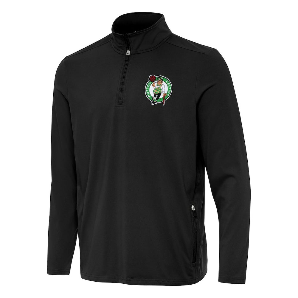Boston Celtics Antigua Perilous Quarter-Zip Sweatshirt Black