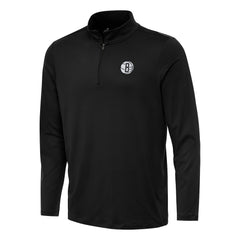 Brooklyn Nets Antigua Reprocess Quarter-Zip Top Black
