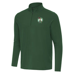 Boston Celtics Antigua Intent Quarter-Zip Top Hunter Green