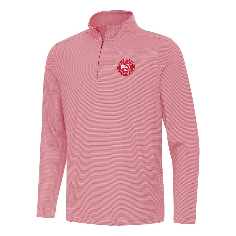 Atlanta Hawks Antigua Twine Quarter-Zip Top Red