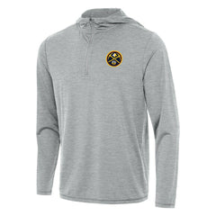 Denver Nuggets Antigua Tidy Quarter-Zip Hoodie Heather Gray