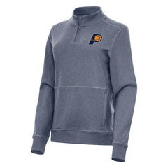 Indiana Pacers Antigua Women's Crush Quarter-Zip Fleece Sweatshirt Heather Navy