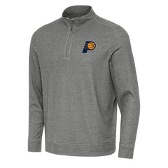 Indiana Pacers Antigua Subtle Quarter-Zip Sweatshirt Heather Black