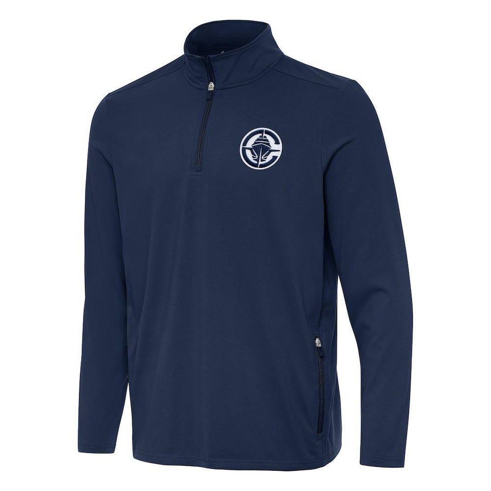 LA Clippers Antigua Perilous Quarter-Zip Sweatshirt Navy