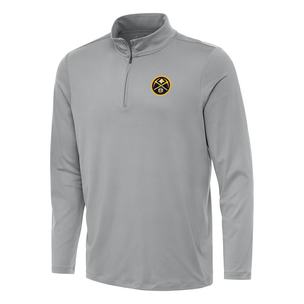 Denver Nuggets Antigua Reprocess Quarter-Zip Top Gray