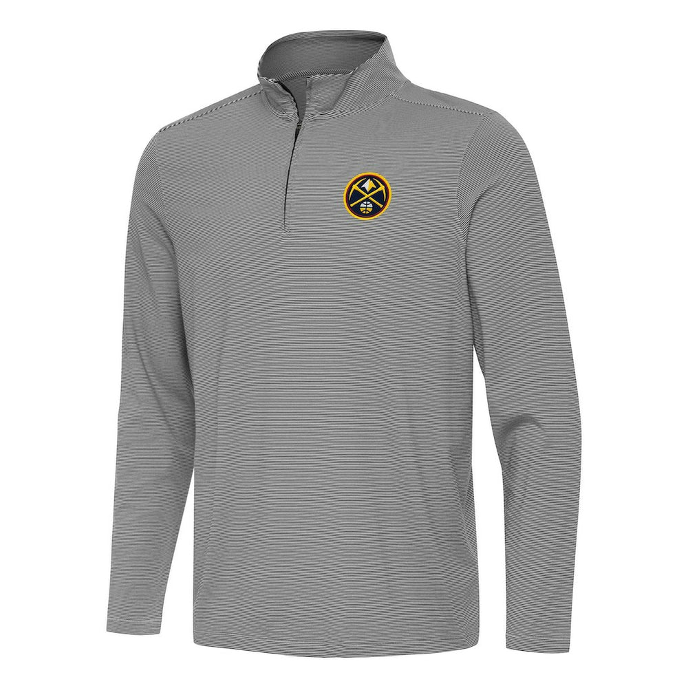 Denver Nuggets Antigua Twine Quarter-Zip Top Black