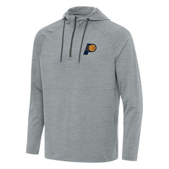 Indiana Pacers Antigua Spikes Raglan Quarter-Zip Hoodie Heather Gray