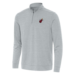 Miami Heat Antigua Bright Quarter-Zip Top Heather Gray