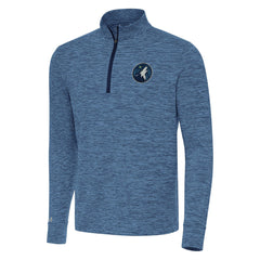 Minnesota Timberwolves Antigua Cause Quarter-Zip Top Heather Navy