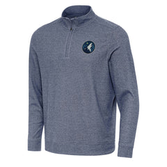 Minnesota Timberwolves Antigua Subtle Quarter-Zip Sweatshirt Heather Navy