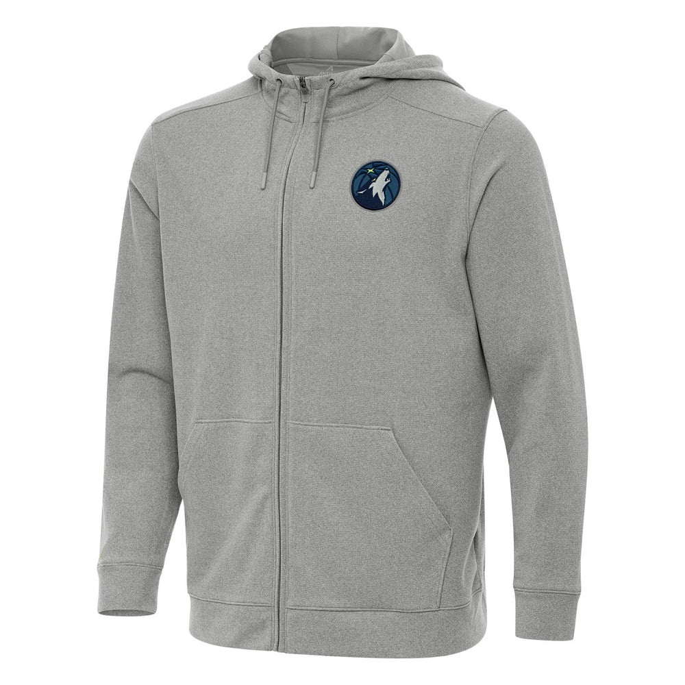 Minnesota Timberwolves Antigua Effortless Full-Zip Hoodie Jacket Heather Gray