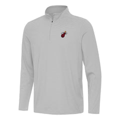 Miami Heat Antigua Twine Quarter-Zip Top Gray