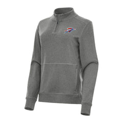 Oklahoma City Thunder Antigua Women's Crush Quarter-Zip Fleece Sweatshirt Heather Black