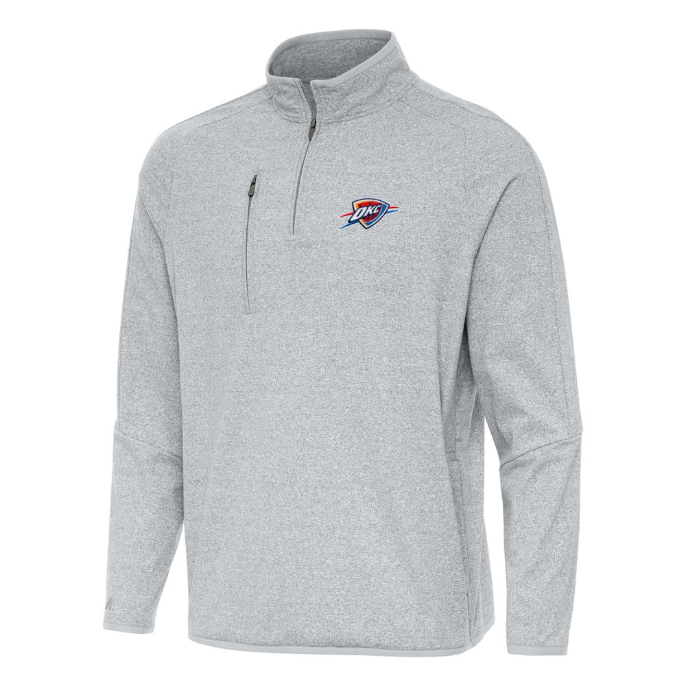Oklahoma City Thunder Antigua Certain Quarter-Zip Tri-Blend Sweatshirt Heather Gray
