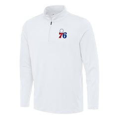 Philadelphia 76ers Antigua Reprocess Quarter-Zip Top White