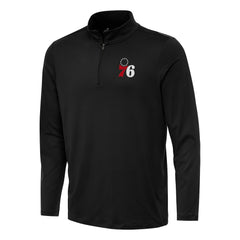 Philadelphia 76ers Antigua Reprocess Quarter-Zip Top Black