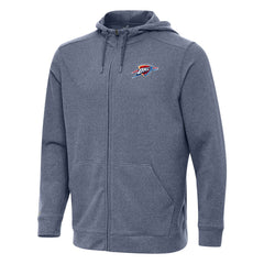 Oklahoma City Thunder Antigua Effortless Full-Zip Hoodie Jacket Heather Navy