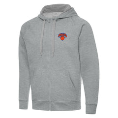 New York Knicks Antigua Big & Tall Victory Full-Zip Hoodie Heather Gray