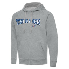 Oklahoma City Thunder Antigua Big & Tall Victory Full-Zip Hoodie Jacket Heather Gray