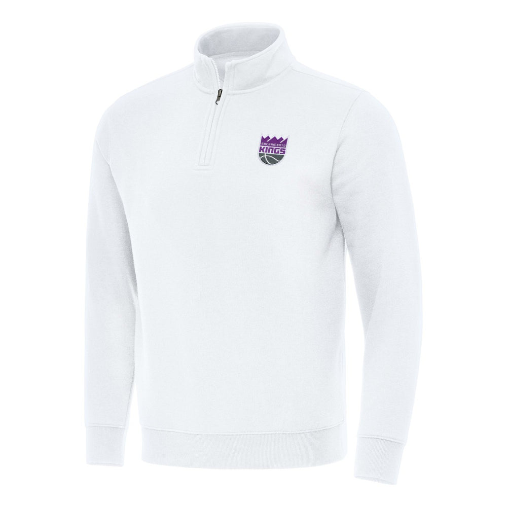 Sacramento Kings Antigua Victory Quarter-Zip Mock Sweatshirt White