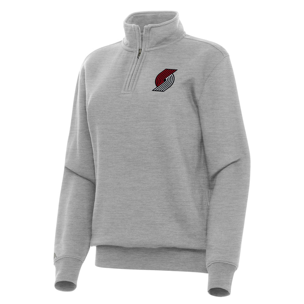 Portland Trail Blazers Antigua Women's Victory Quarter-Zip Sweatshirt Heather Gray