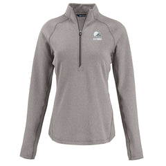 Cleveland Browns Cutter & Buck Women's Peshastin Eco Fleece Recycled Half-Zip Pullover Top Heather Gray
