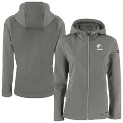 Cleveland Browns Cutter & Buck Women's Evoke Eco Softshell Recycled Full-Zip Hoodie Jacket Gray