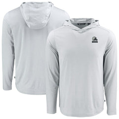 Cleveland Browns Cutter & Buck Coastline Epic Comfort Eco Recycled Long Sleeve Hooded T-Shirt Gray