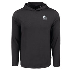 Cleveland Browns Cutter & Buck Coastline Epic Comfort Eco Recycled Long Sleeve Hooded T-Shirt Black