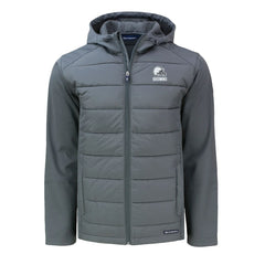 Cleveland Browns Cutter & Buck Evoke Hybrid Eco Softshell Recycled Full-Zip Hooded Jacket Gray