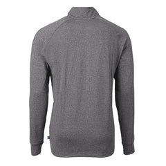 Cleveland Browns Cutter & Buck Big & Tall Adapt Eco Knit Quarter-Zip Top Heather Black