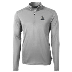 Cleveland Browns Cutter & Buck Big & Tall Virtue Eco Pique Recycled Quarter-Zip Pullover Top Gray