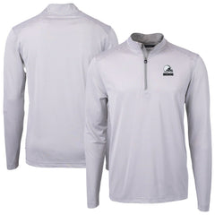 Cleveland Browns Cutter & Buck Big & Tall Virtue Eco Pique Micro Stripe Recycled Quarter-Zip Pullover Top Gray