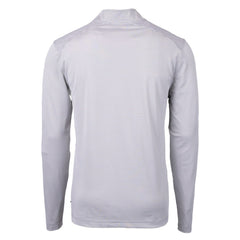 Cleveland Browns Cutter & Buck Big & Tall Virtue Eco Pique Micro Stripe Recycled Quarter-Zip Pullover Top Gray